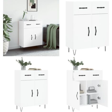 Sideboard Weiß 69,5x34x90 cm Holzwerkstoff - Schreibtisch - Wohnzimmermöbel - Sideboard - Regal - Aufbewahrung - Home & Living