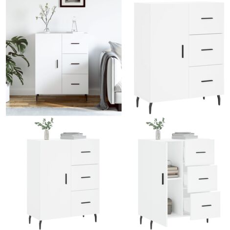Sideboard Weiß 69,5x34x90 cm Holzwerkstoff - Schreibtisch - Wohnzimmermöbel - Sideboard - Regal - Aufbewahrung - Home & Living