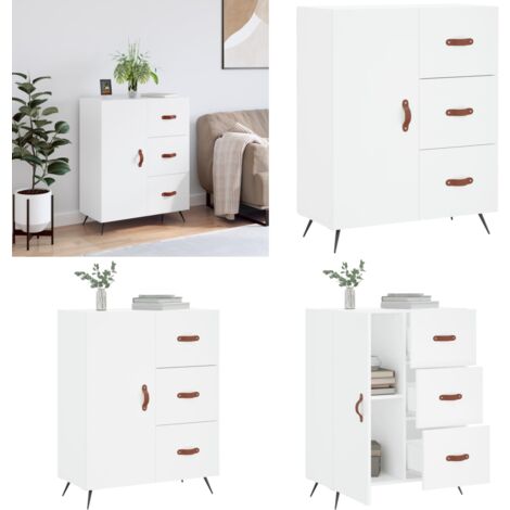 Sideboard Weiß 69,5x34x90 cm Holzwerkstoff - Schreibtisch - Wohnzimmermöbel - Sideboard - Regal - Aufbewahrung - Home & Living