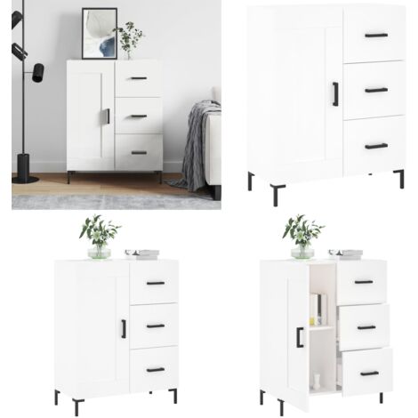 Sideboard Weiß 69,5x34x90 cm Holzwerkstoff - Schreibtisch - Wohnzimmermöbel - Sideboard - Regal - Aufbewahrung - Home & Living