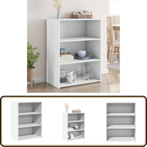 Sideboard Weiß 70x41x93 cm Holzwerkstoff - Schreibtisch - Wohnzimmermöbel - Sideboard - Regal - Aufbewahrung