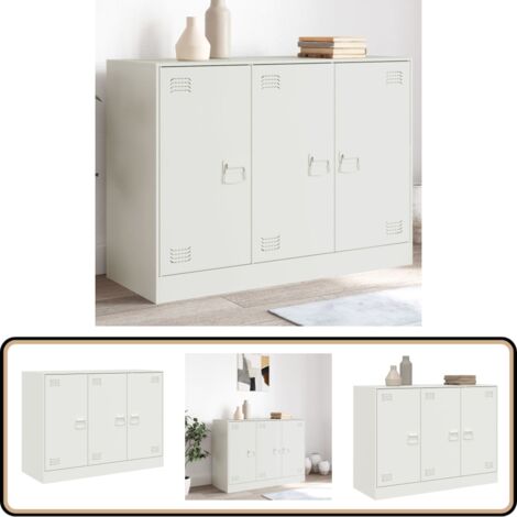 Sideboard Weiß 99x39x73 cm Stahl - Schreibtisch - Wohnzimmermöbel - Sideboard - Regal - Aufbewahrungsraum