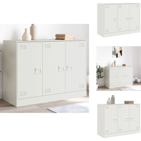 Sideboard Weiß 99x39x73 cm Stahl - Schreibtisch - Wohnzimmermöbel - Sideboard - Regal - Aufbewahrungsraum