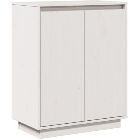 Sideboard White 60x34x75 cm Solid Wood Pine vidaXL
