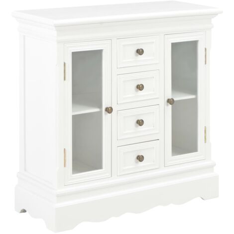 Sideboard White 70x28x70 cm Solid Pine Wood vidaXL