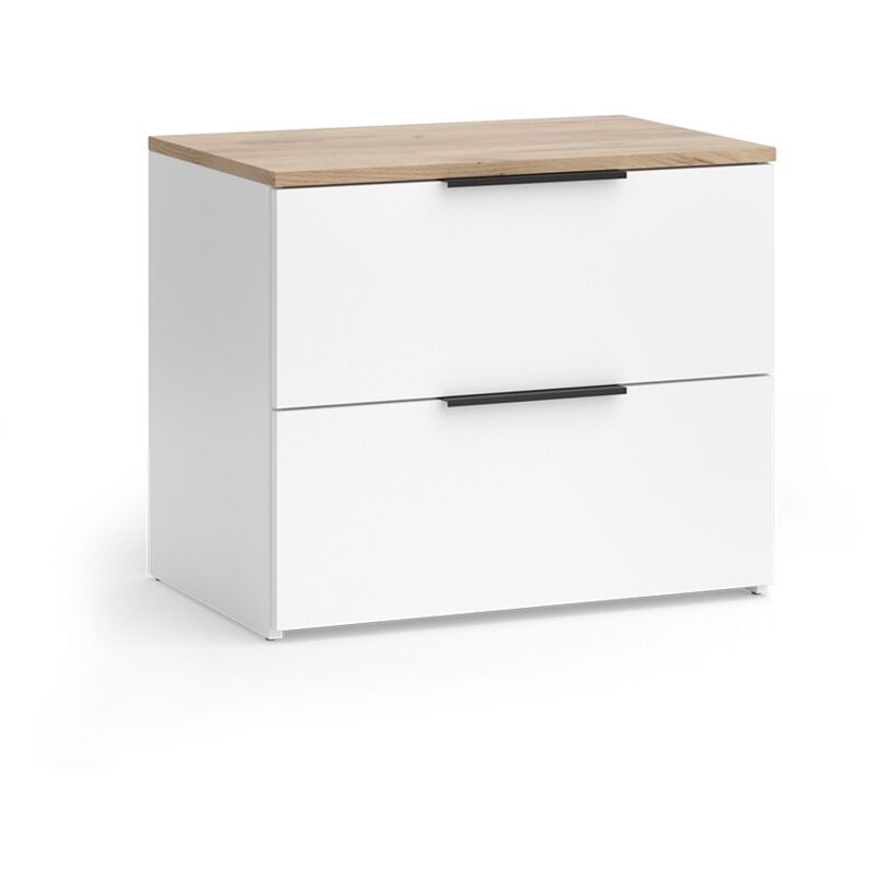 Commode Wido, Blanc/Sonoma, 60x50cm avec porte Vicco