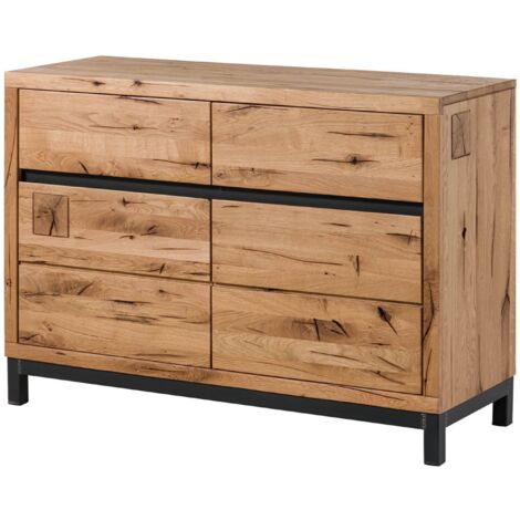 Sideboard Wildeiche 120x45x85 natur geölt VILLANDERS 111