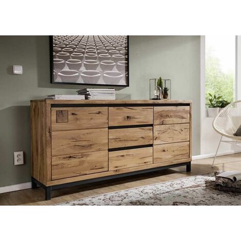 Sideboard Wildeiche 175x45x85 natur geölt VILLANDERS 109