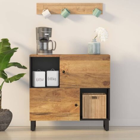 Sideboard with 2 Doors 80x33x75 cm Solid Wood Mango vidaXL
