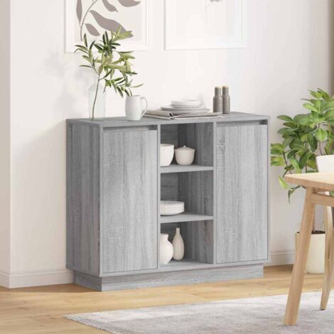 Sideboard with Door Grey Sonoma 90 x 32 x 75 cm Engineered wood vidaXL