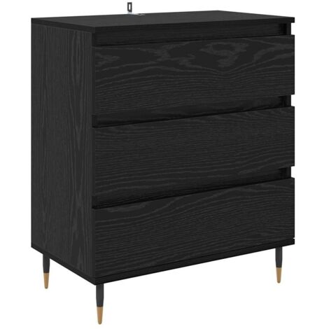 Sideboard with Drawer Black Oak 60 x 35 x 70 cm Engineered Wood vidaXL