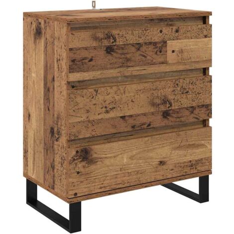 Sideboard with Drawer Old Wood 60 x 35 x 70 cm Engineered Wood vidaXL