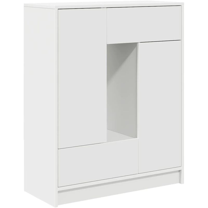 Sideboard With Drawers And Doors White 73x31x90 Cm Vidaxl