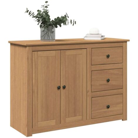 Sideboard with Drawers Panama 112x40x80 cm Solid Wood Pine vidaXL