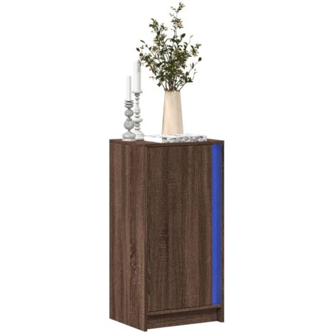 Sideboard with LED Brown Oak 42.5x34x85 cm Engineered Wood vidaXL