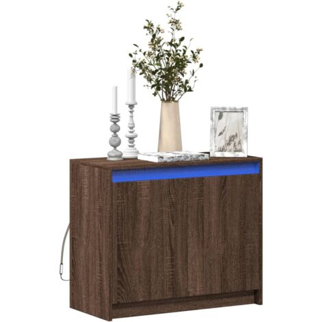 Sideboard with LED Brown Oak 72x34x61 cm Engineered Wood vidaXL