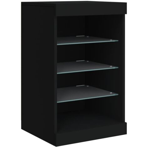 Sideboard with LED Lights Black 41x37x67 cm vidaXL