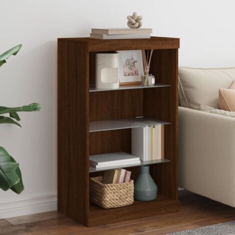 Sideboard with LED Lights Brown Oak 60.5x37x100 cm vidaXL
