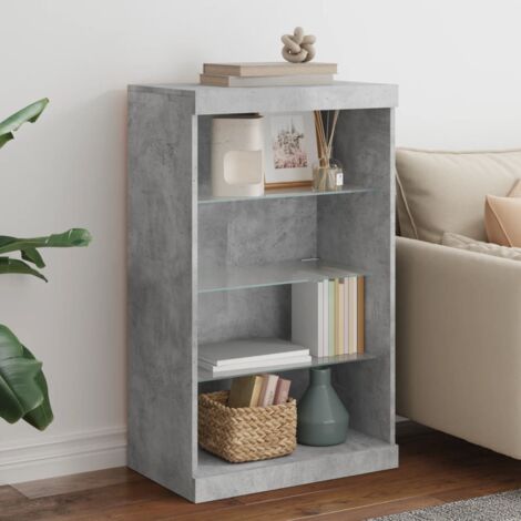 Sideboard with LED Lights Concrete Grey 60.5x37x100 cm vidaXL