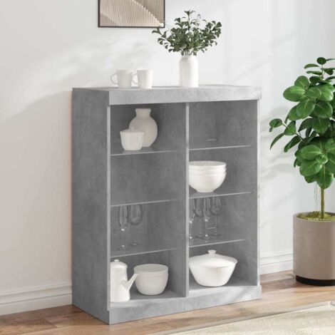 Sideboard with LED Lights Concrete Grey 81x37x100 cm vidaXL