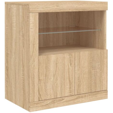 Sideboard with LED Lights Sonoma Oak 60.5x37x67 cm vidaXL