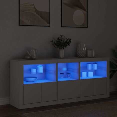 Sideboard with LED Lights White 162x37x67 cm vidaXL