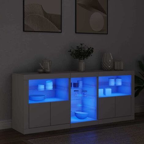 Sideboard with LED Lights White 162x37x67 cm vidaXL