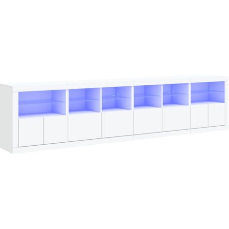 Sideboard with LED Lights White 283x37x67 cm vidaXL
