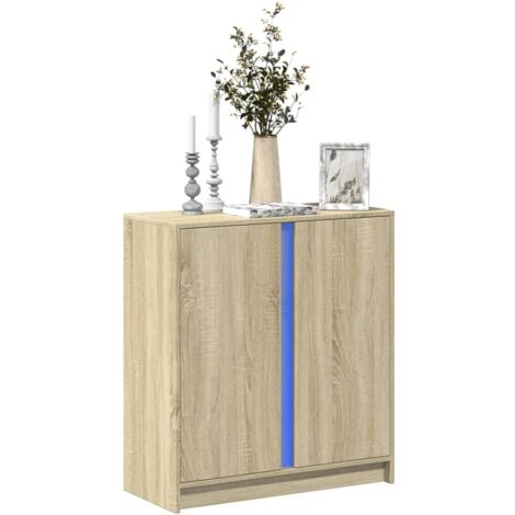 Sideboard with LED Sonoma Oak 77x34x85 cm Engineered Wood vidaXL