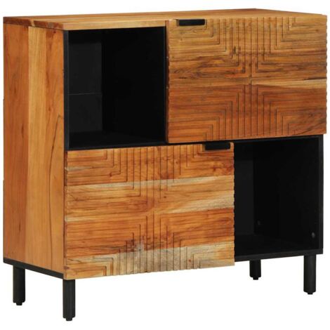 Sideboard with Shelf Brown 80 x 33 x 75 cm Solid Acacia wood vidaXL