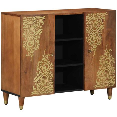 Sideboard with Shelf Brown 90 x 33.5 x 75 cm Solid Mango wood vidaXL