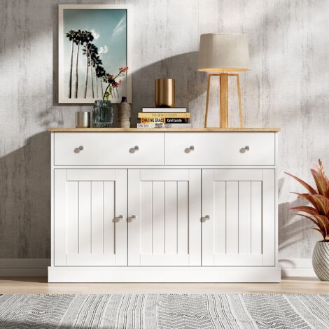 Sideboard, Wohnzimmermöbel mit gravierter Textur, viel Stauraum