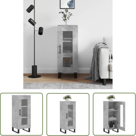 Sideboard，Küchenschrank，Kommode，Beistellschrank Betongrau 34,5x34x90 cm Holzwerkstoff CEIN874778 BonneVie