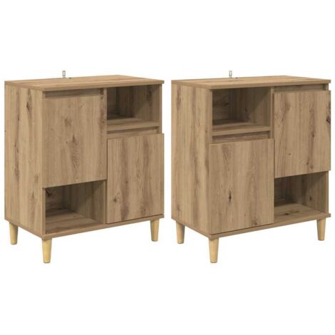 Sideboards 2 pcs Artisan Oak 60 x 35 x 70 cm Engineered Wood vidaXL