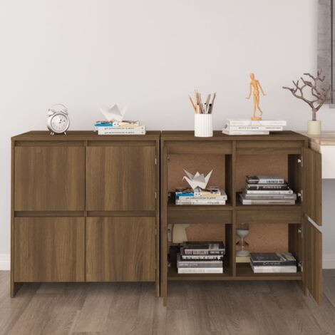 Sideboards 2 pcs Brown Oak 70x41x75 cm Engineered Wood vidaXL