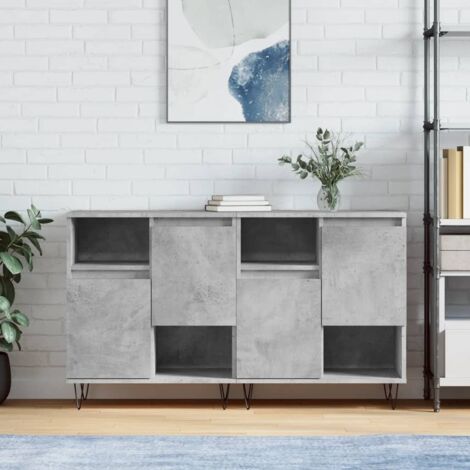 Sideboards 2 pcs Concrete Grey Engineered Wood vidaXL