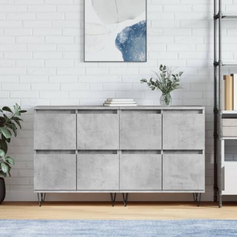 Sideboards 2 pcs Concrete Grey Engineered Wood vidaXL