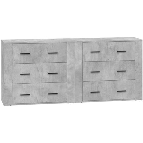Sideboards 2 pcs Concrete Grey Engineered Wood vidaXL