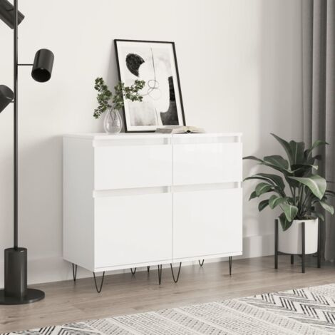 Sideboards 2 pcs High Gloss White 40x35x70 cm Engineered Wood vidaXL