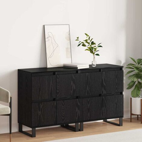 Sideboards 2 pcs Schwarz Eichen-Optik 120 x 35 x 70 cm vidaXL