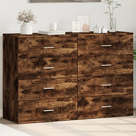 Sideboards 2 pcs Smoked Oak 60x39x80 cm Engineered Wood vidaXL