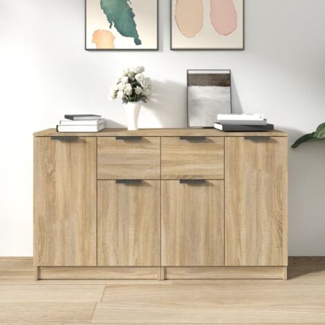 Sideboards 2 pcs Sonoma Oak 60x30x70 cm Engineered Wood vidaXL