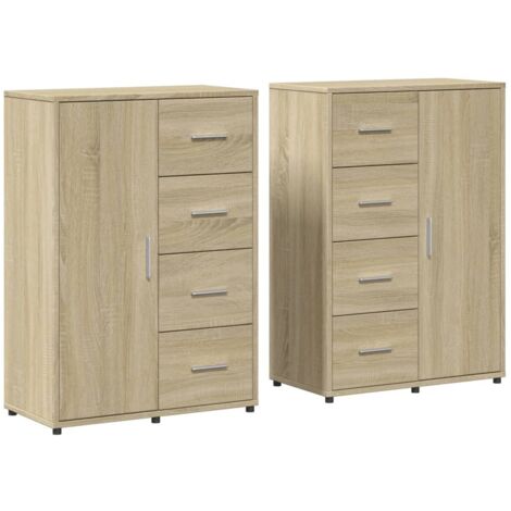 Sideboards 2 pcs Sonoma Oak 60x31x84 cm Engineered Wood vidaXL