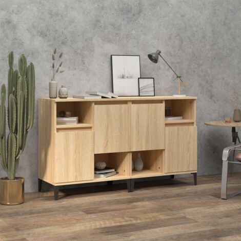 Sideboards 2 pcs Sonoma Oak 60x35x70 cm Engineered Wood vidaXL
