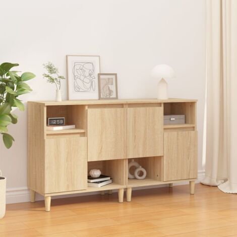 Sideboards 2 pcs Sonoma Oak 60x35x70 cm Engineered Wood vidaXL