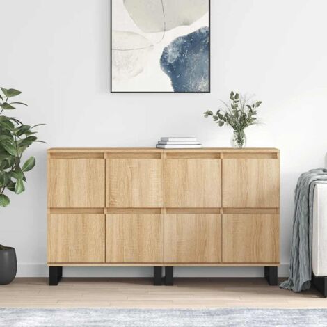 Sideboards 2 pcs Sonoma Oak Engineered Wood vidaXL
