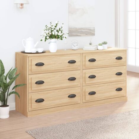 Sideboards 2 pcs Sonoma Oak Engineered Wood vidaXL