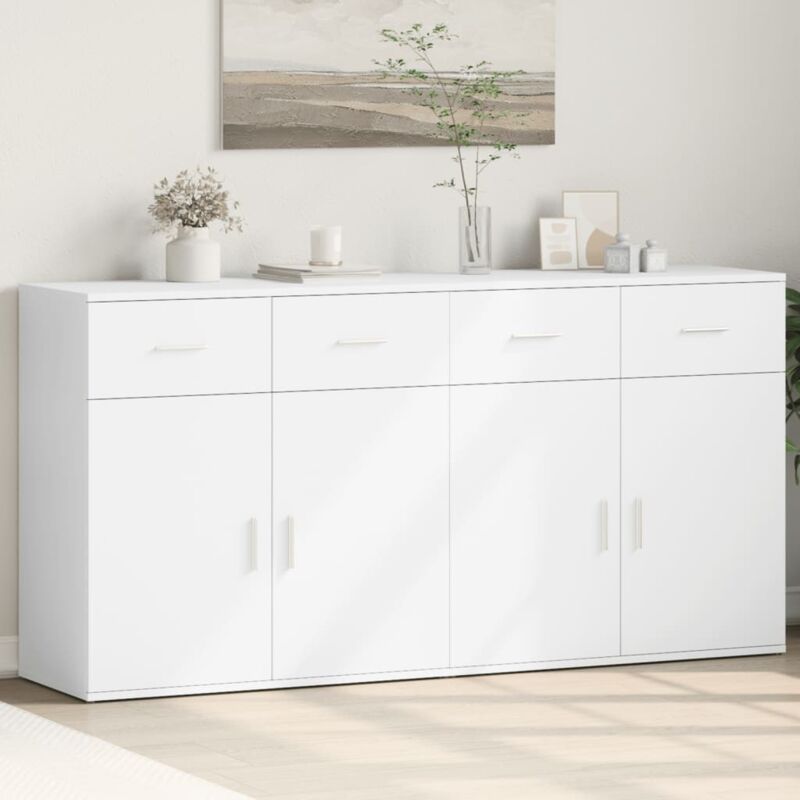 Sideboards 2 Stk. Weiß 79x38x80 Cm Holzwerkstoff - Vidaxl