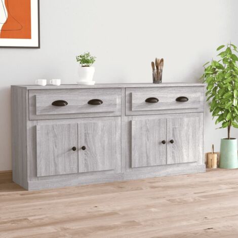 Sideboards 2 Stk. Grau Sonoma Holzwerkstoff vidaXL