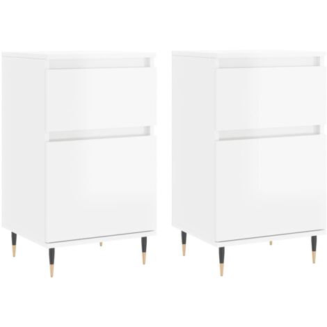 JINLEFU 2 Stk. Sideboards，Kommode Hochglanz-Weiß 40x35x70 cm Holzwerkstoff vidaXL